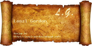 Leszl Gordon névjegykártya